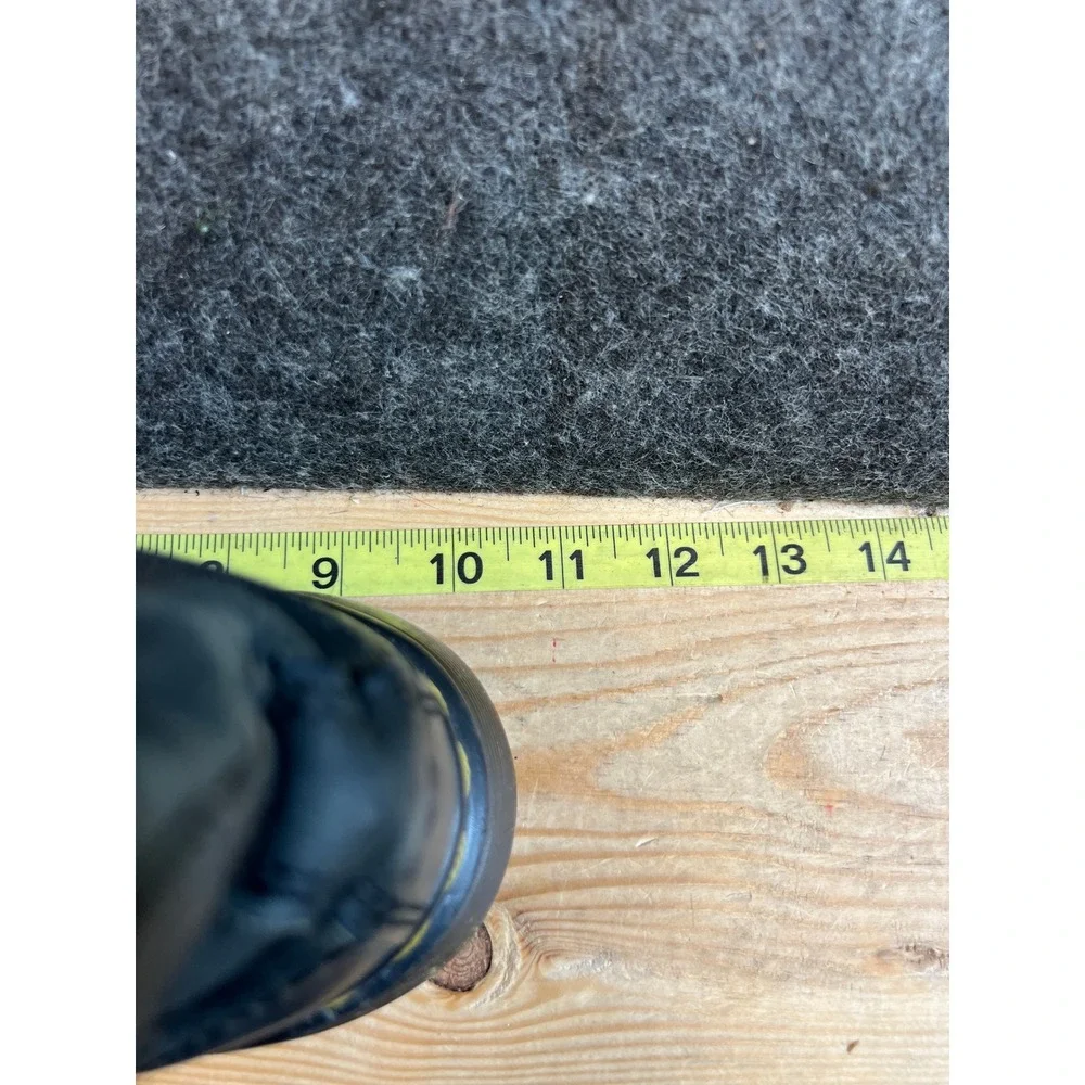 Vintage Dr Martens England Black Leather Square Toe Platform Boots Mens 8.5-9
